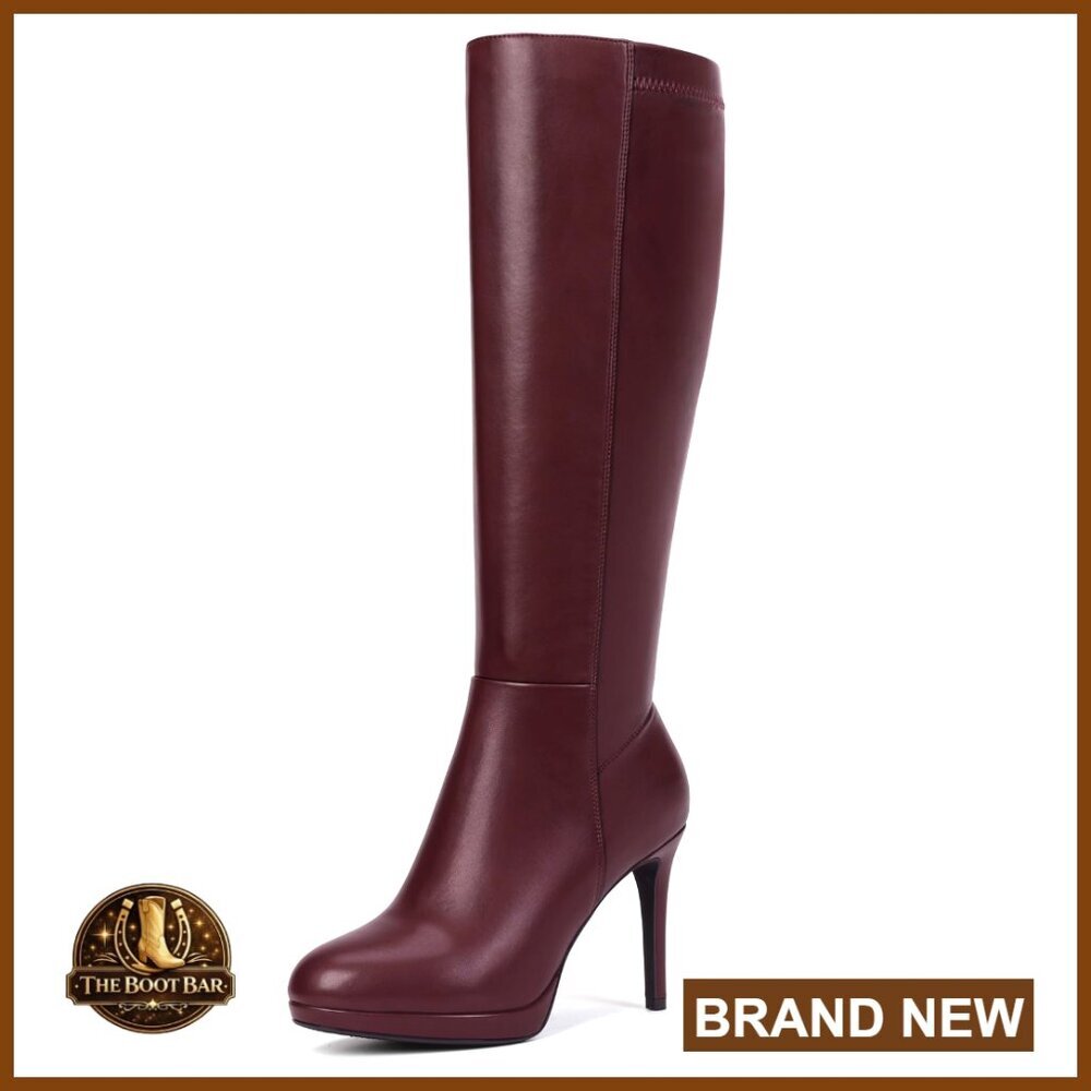 Platform Pointed Toe Stiletto Heel Suede Knee High Boots